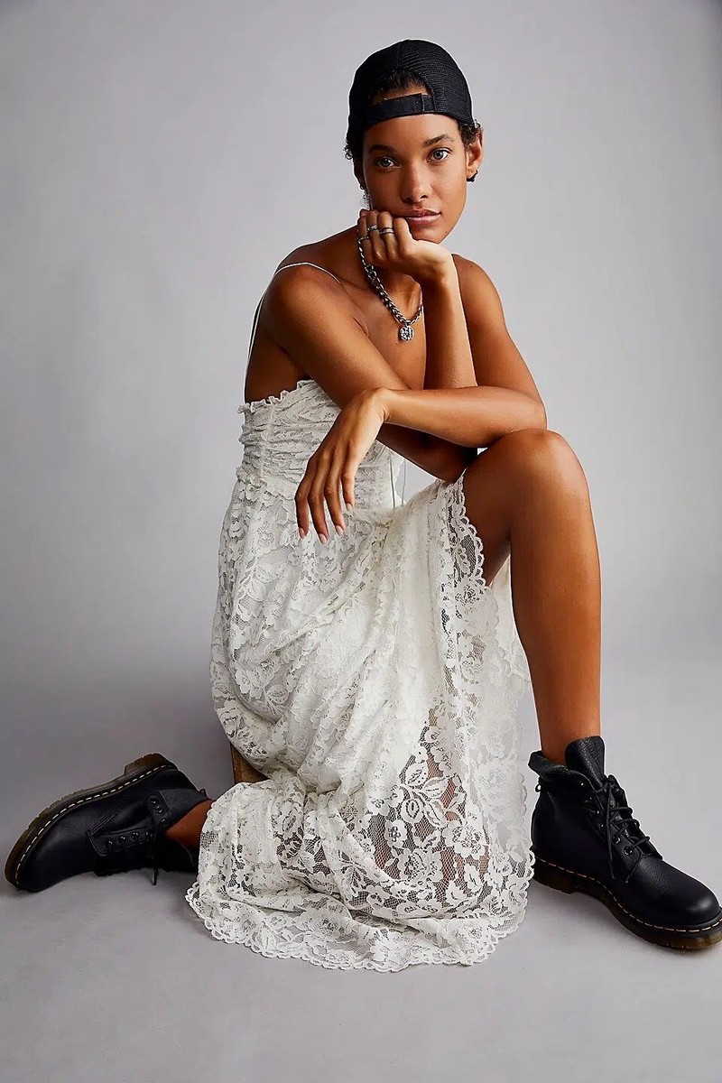 Free People For Love & Lemons Joelle Maxi Dress Size L | eBay