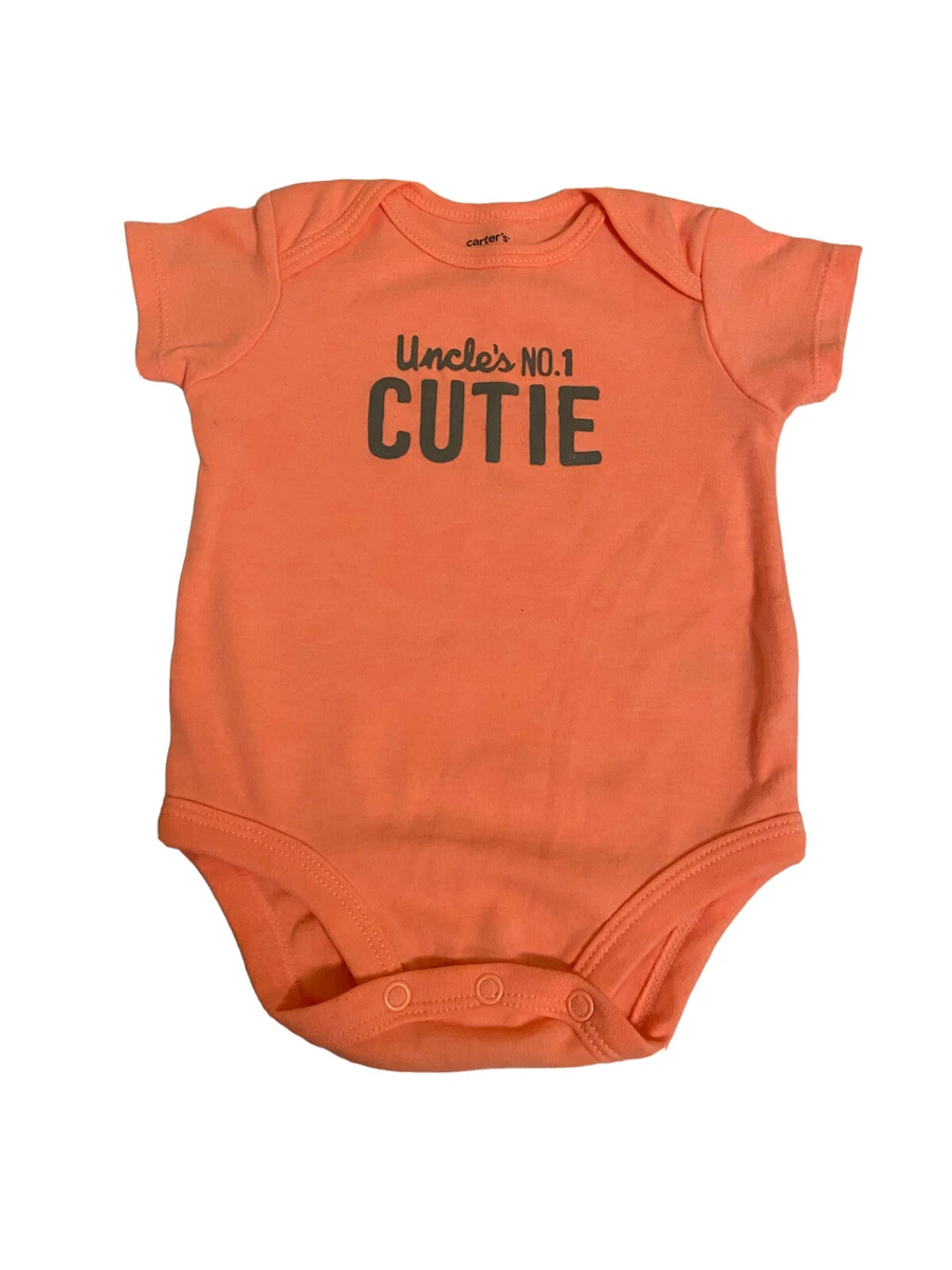 Carter s Orange Uncle No. 1 Cutie One Piece with Glitter Letter Size 6 month