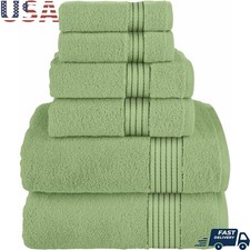 100 Turkish Cotton Towel Set 6 Pieces Plush Absorbent Quick Dry Bath Towels New