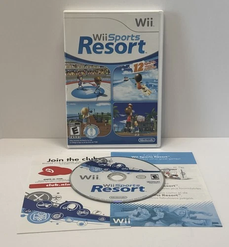 Wii Sports Resort (Nintendo Wii, 2009) Original & Authentic w/ Inserts (Tested)