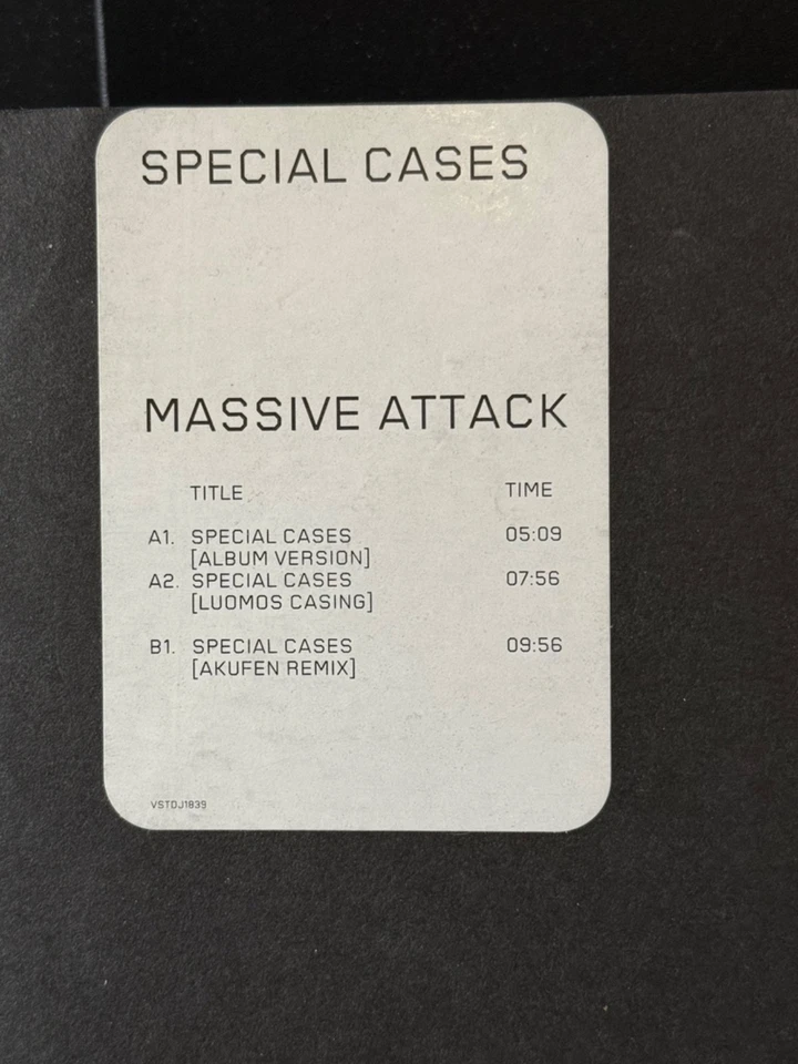 Massive Attack Special Cases 12" Promo VSTDJ1839 Luomo Akufen Mixes NM mezzanine - Image 2 of 4