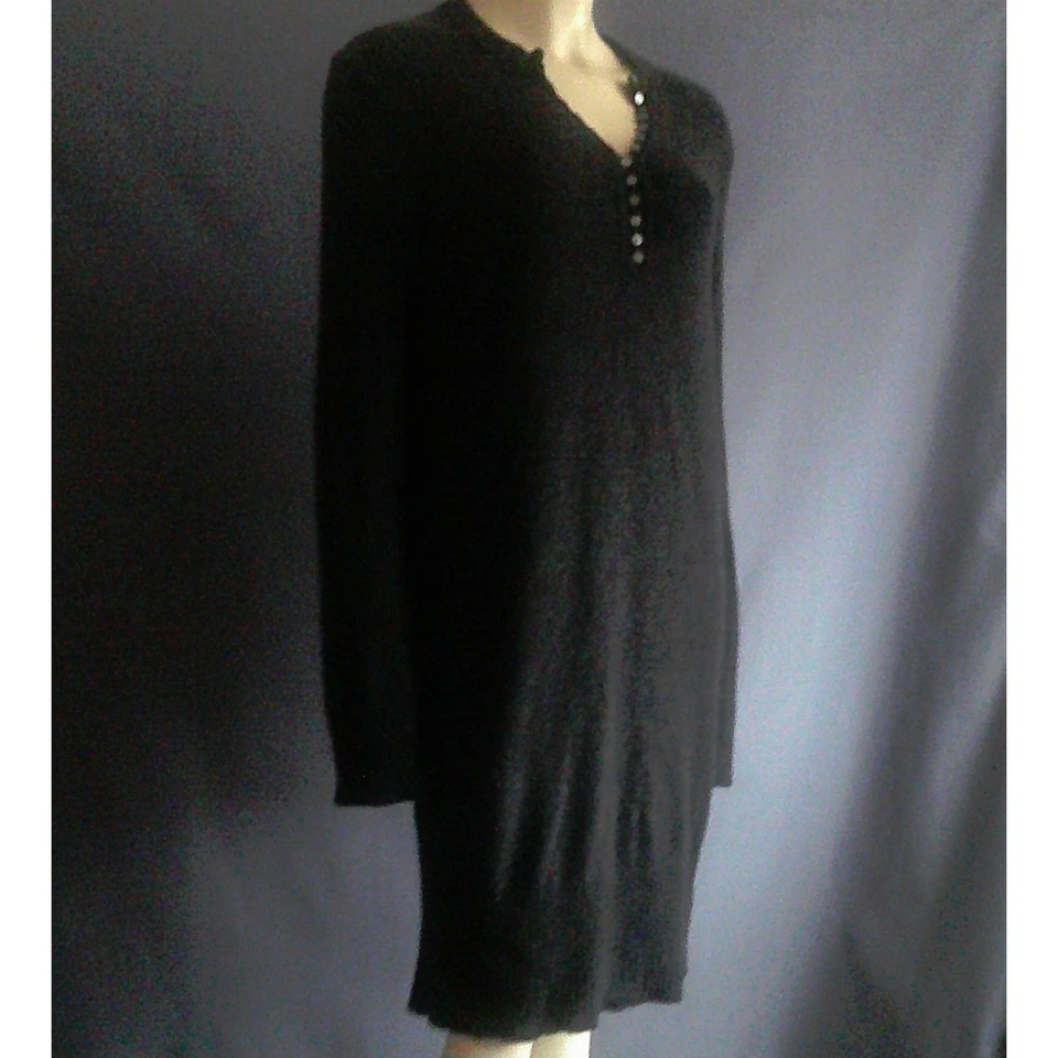 Vestido Suéter Henley 100% Cachemira Gris Theory M Foto 3 de 4