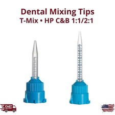 Crown  Bridge Mixing Tips 1:1/2:1 Ratio Acrylic Dental Blue/Clear HP 25/Pk.