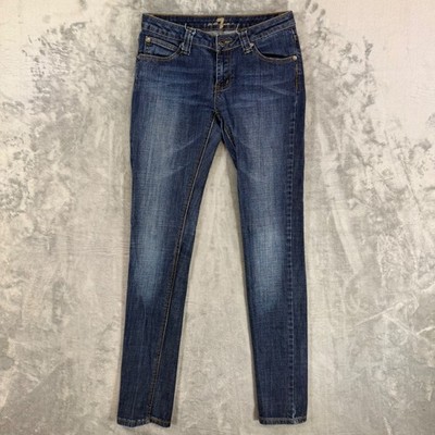 7 For All Mankind Skinny Jeans Women's Size 27 Blue Dark Wash Denim Pants