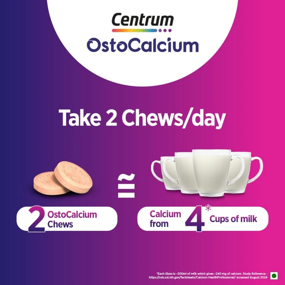 Centrum Ostocalcium Total Comprimidos Masticables Vitamina D y Calcio 30 Tabletas Foto 4 de 4