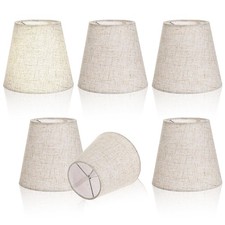 6 Pack Small Lamp Shades Clip on Bulb, Bottom 5.5''x Top 3.5''x H 5.1'' Chand...
