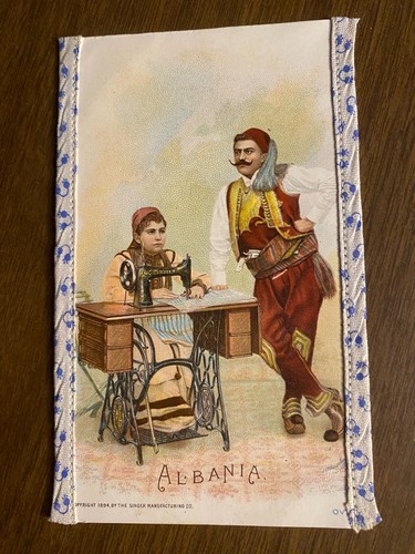 Victorian Trade Card Singer Sewing Machine Manufacturing Co Albania