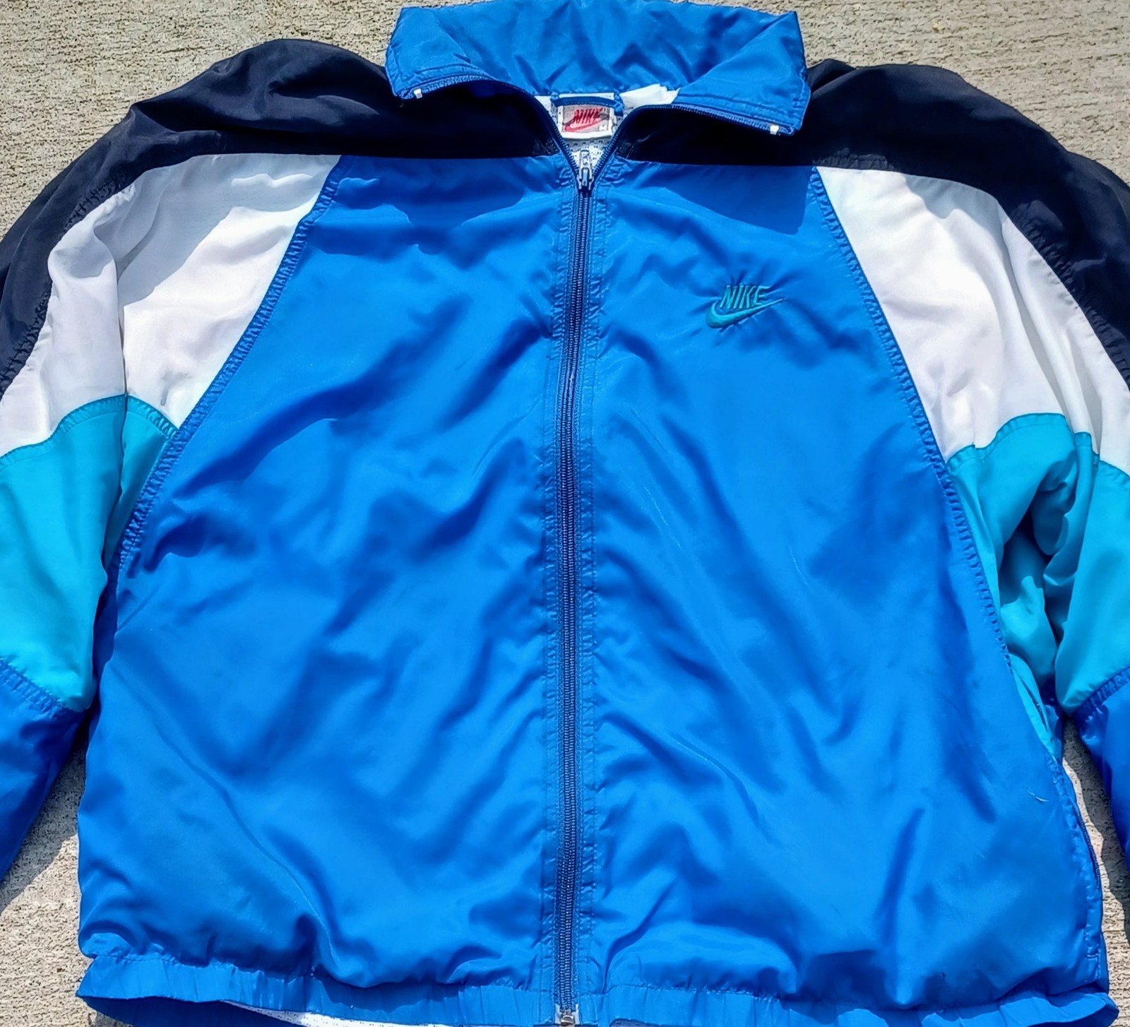 SACAI X NIKE Giacca a vento vintage uomo Nike retrò taglia med track jacket blu anni 90 mesh full zip