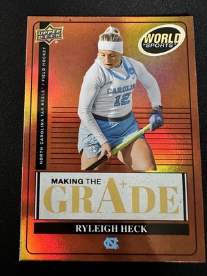2025 Upper Deck World of Sports Making the Grade Ryleigh Heck MTG-RH Orange /499