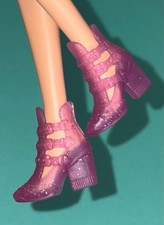 Barbie Doll Shoes Boots Pink Purple Sparkly Cage Strappy  Pair Clothes