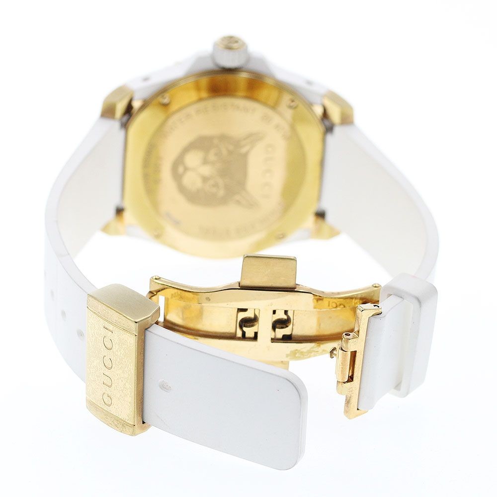 Gucci YA136322 Dive Date Boys Quartz Watch White SS GP Rubber Used From Japan thumbnail 5