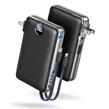 50000mAh Portable Charger with Built-in Cable, 22.5W Fast Charging for Travel