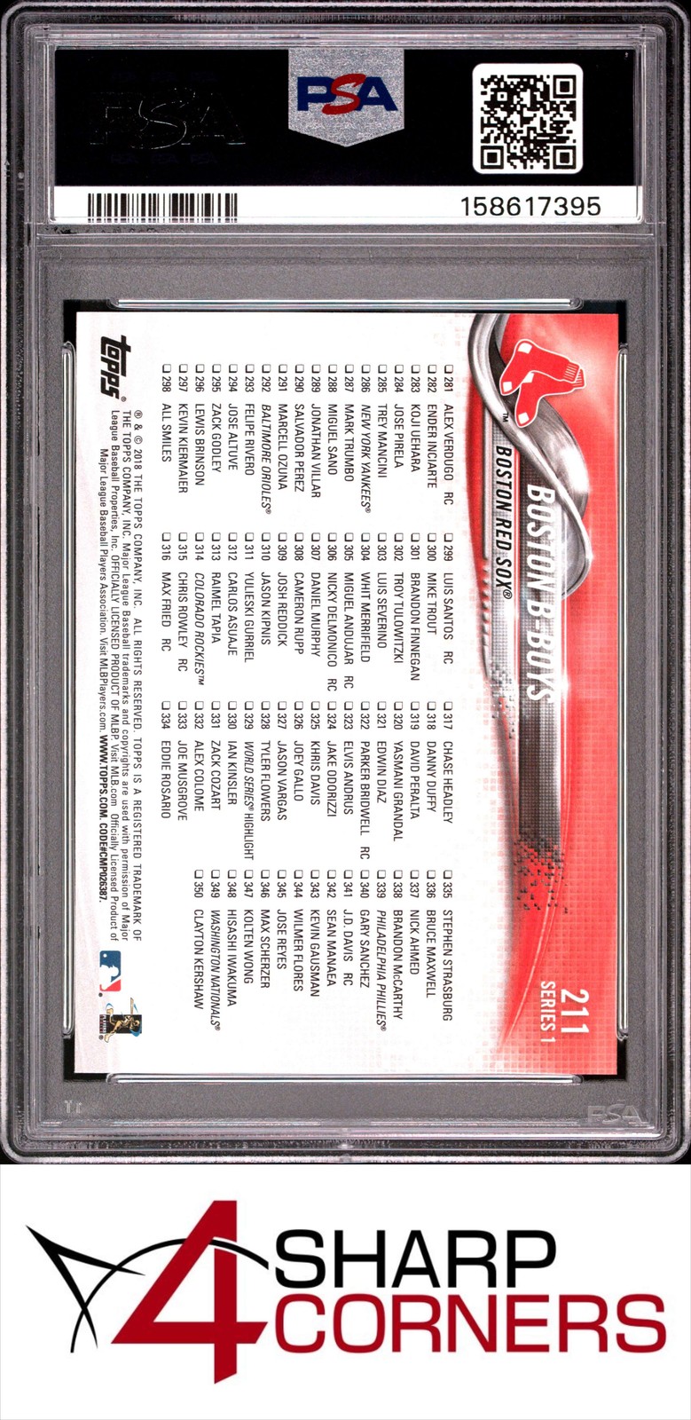 2018 TOPPS #211 MOOKIE BETTS BOSTON B-BOYS PSA 10 view 2