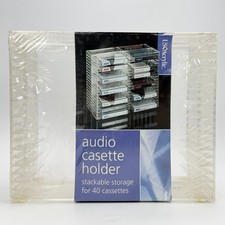 40-Slot Cassette Stackable Tape Storage Rack Audio Tape Organizer Acrylic Holder