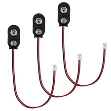 3 Pack 9V Battery Snap to 2-Pin PH2.0 Connector Cable I Type Battery Clip Lea...