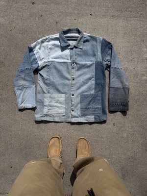 Vintage Handmade Denim Patchwork Chore Coat Size Medium/large