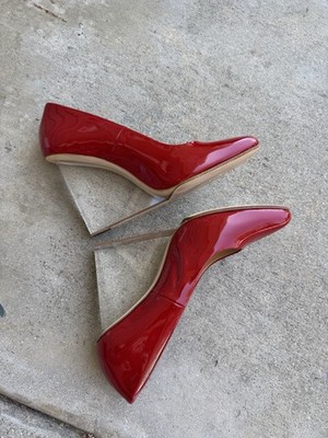 MAISON MARTIN MARGIELA x H&M PLEXI LUCITE CLEAR WEDGE RED PATENT