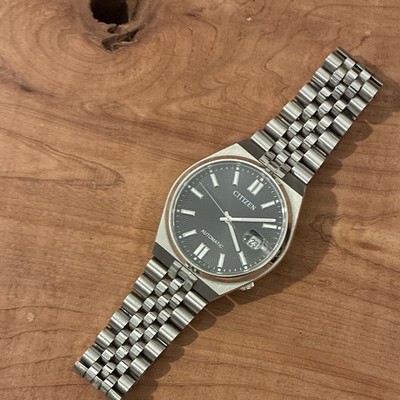Citizen Tsuyosa Automatic 40mm Black Textured Dial Date SS Bracelet WR50m