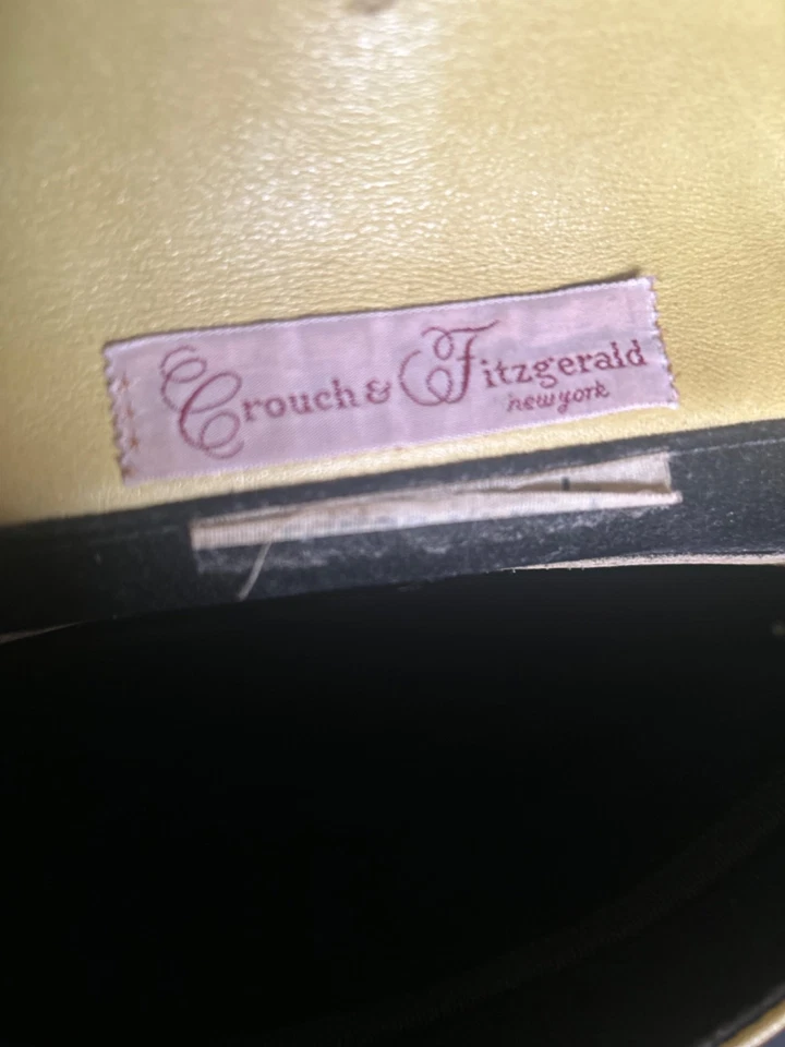 70s Flap Shoulder Bag Crouch & Fitzgerald Hippie Leather Green Chartreuse ITALY - Image 2 of 4