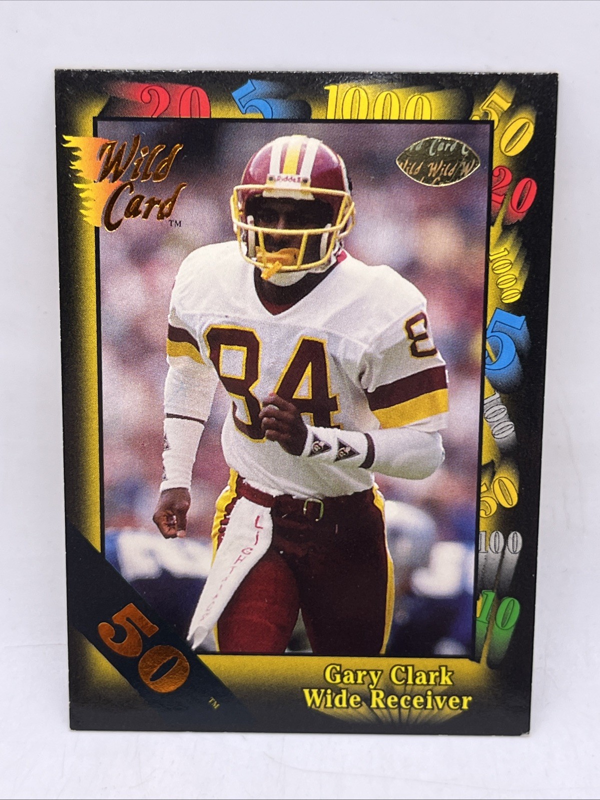 1991 Wild Card 50 Stripe Gary Clark #41 Washington Redskins Commanders SP SSP