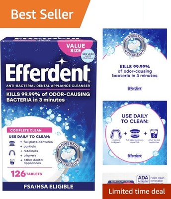 Complete Clean Retainer Tablets - Kills 99.99% Bacteria in 3 Minutes - 126 Count