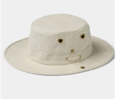 TILLEY T3 Vintage Wanderer Hat Natural Green 8 1/8  CANVAS DUCK HAT ENDURABLES