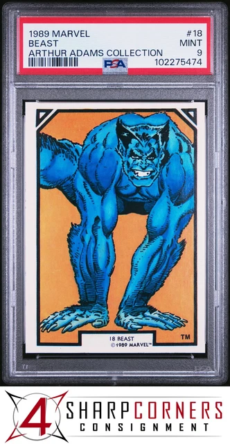 1989 MARVEL ARTHUR ADAMS COLLECTION #18 BEAST POP 4 PSA 9