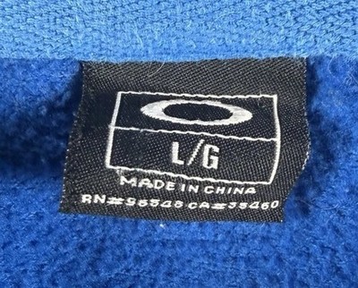 Vintage Oakley Software Hoodie Mens L Blue Graphic Full Zip Skull