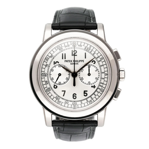 Patek Philippe Complications Chronograph 5070G Silver Dial Men...