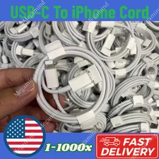 Bulk Lot 20W PD USB C Fast Charger Cable Type C Cord For iPhone 14 13 12 11 8 6