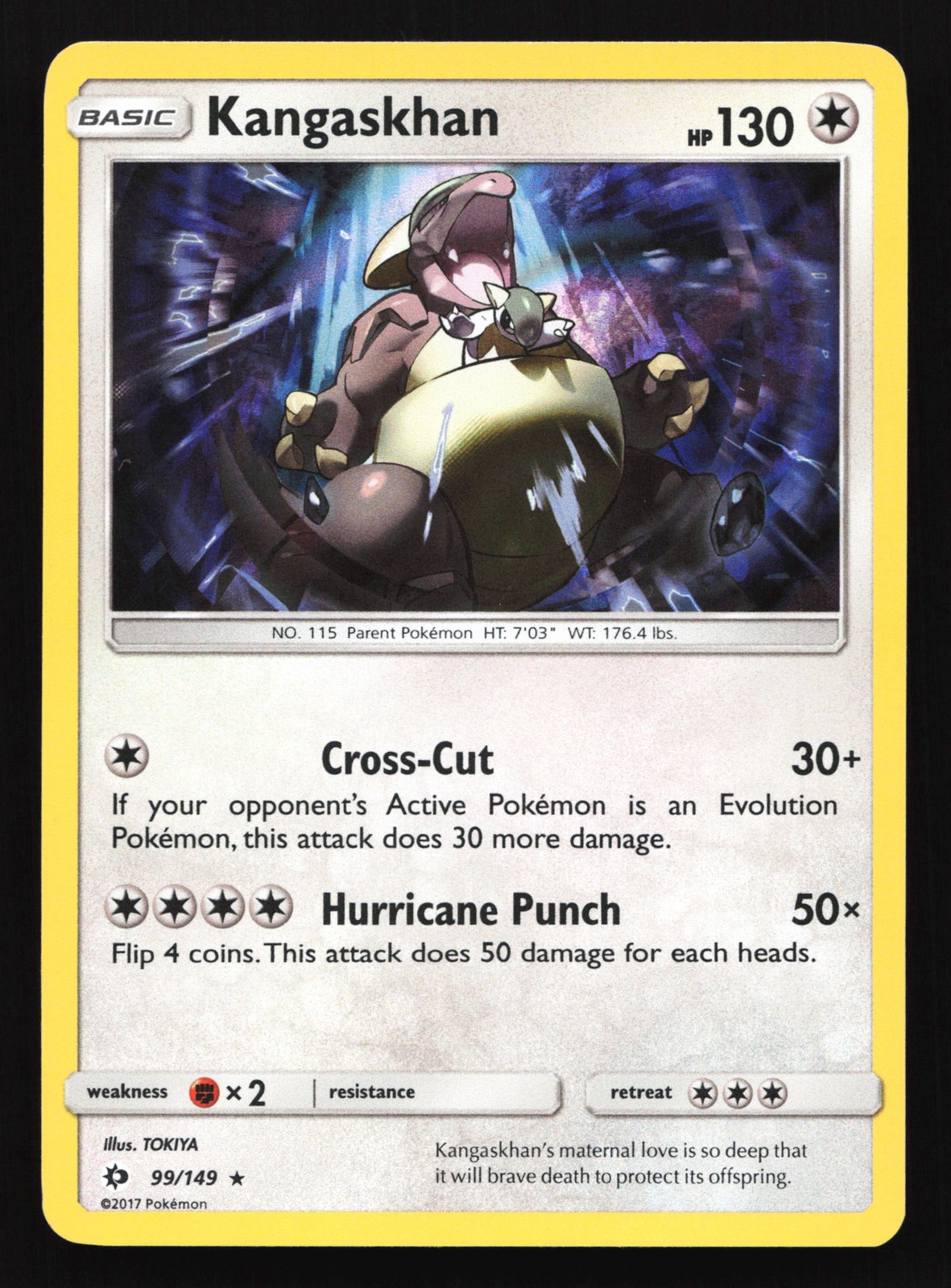 Kangaskhan 99/149 Sun & Moon Base Set Holo Rare Pokemon Card