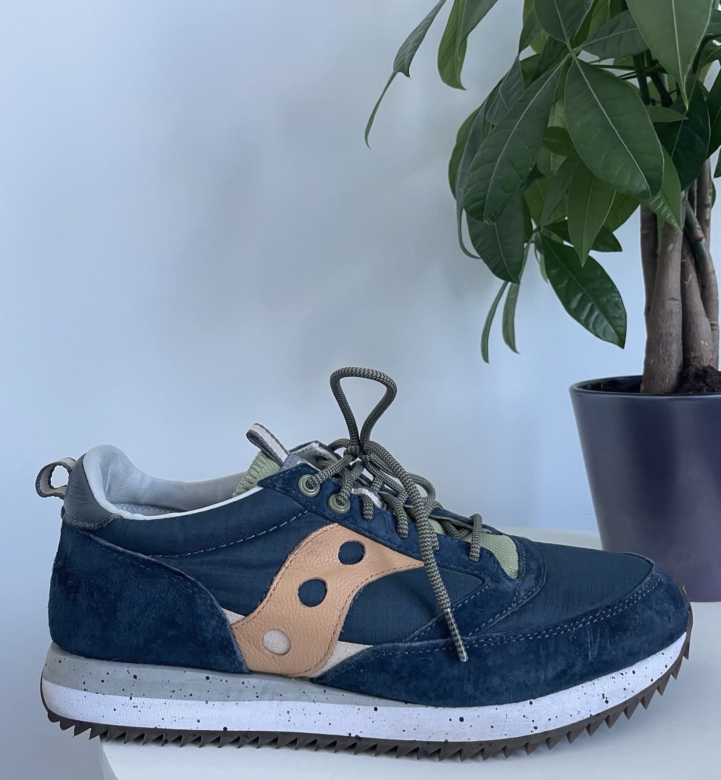 Men Size 11 Saucony Shoes Jazz 81 Peak Premium Navy Suede Accent S70675-2