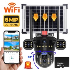 6MP Solar Camara PTZ WiFi Camera Exterior Seguridad Audio Vision Nocturna 32GB