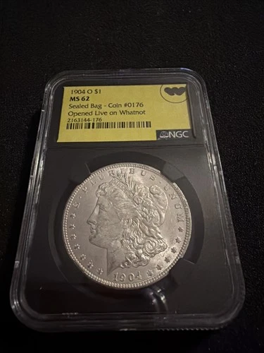 1904 o Ms 62 Morgan Dollar NGC Graded Certified Authentic Slab