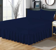 Image of Fitted Valance Sheet Extra Deep Bed Sheets Single Double King Size & Pillowcases