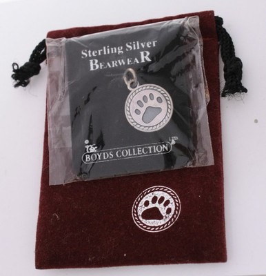 Boyds Collection Bearwear 925 Sterling Silber Bärentatzenabdruck Charm Anhänger Neu
