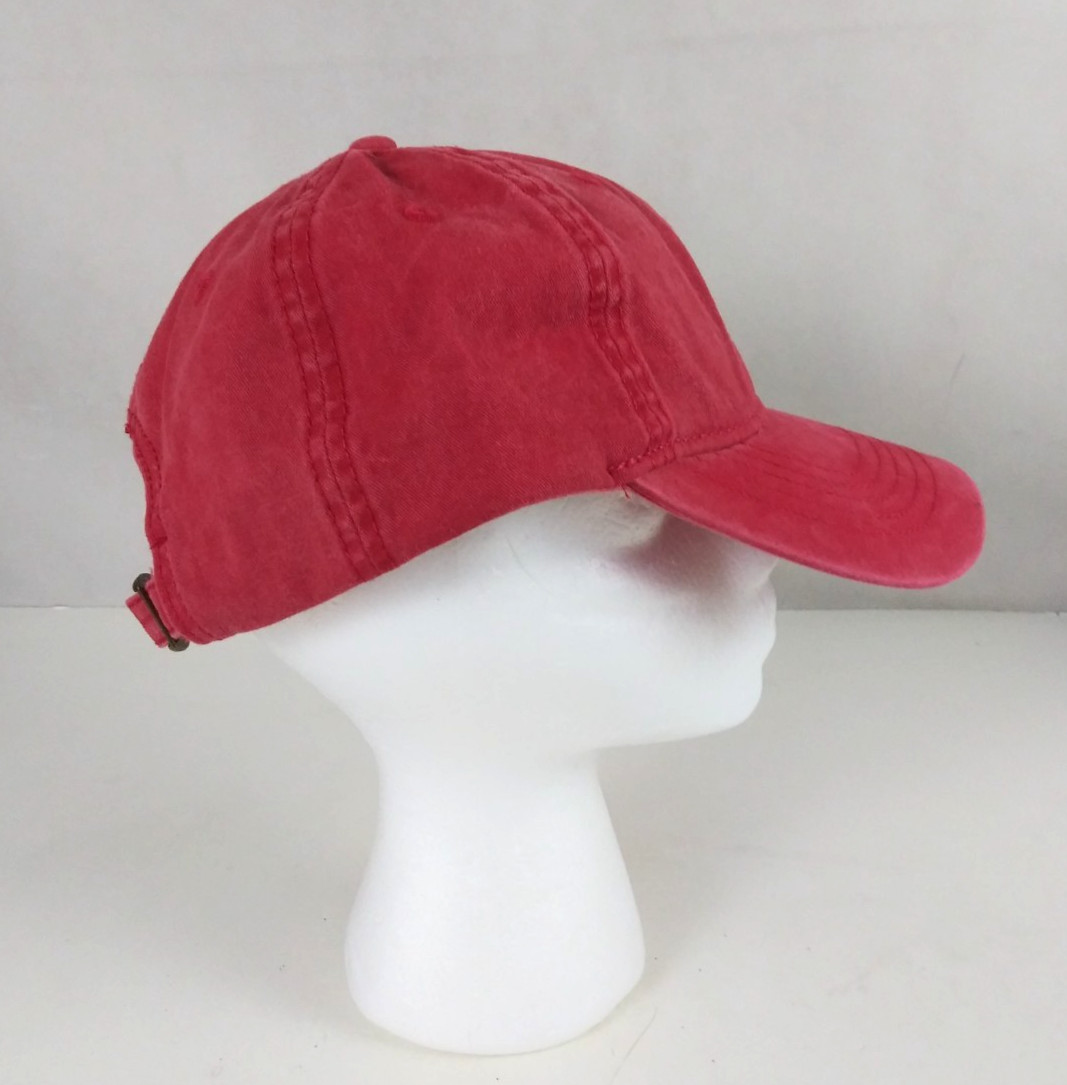 OSFM Solid Red 100% Cotton Adjustable Trucker Cap… - image 3