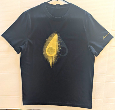 Moose Knuckles Canada Men s Black Crew Short Sleeve Graphic T-Shirt, M (NWOT)