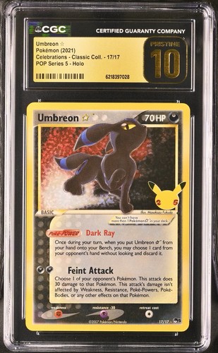 Pokemon Celebrations UMBREON Gold Star 17/17 POP Series 5 CGC Pristine 10!