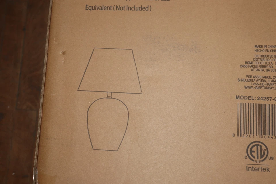 Lámpara de mesa artesanal de 1 luz con textura natural Hampton Bay 24257-000 Foto 3 de 4