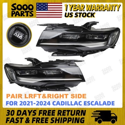 Pair Left & Right Headlight Full LED Head Lamp For 2021- 2024 Cadillac Escalade