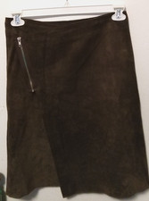 Elegant BEBE Brown LEATHER Women Size 4 Lined Skirt