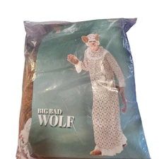 Big Bad Wolf Costume Pajamas & Bonnet With Ears Hauntlook Large