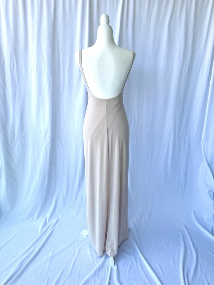 Vestido Formal LAUNDRY by Shelli Sigal Años 90 Vintage Crema y Tostado. Foto 4 de 4