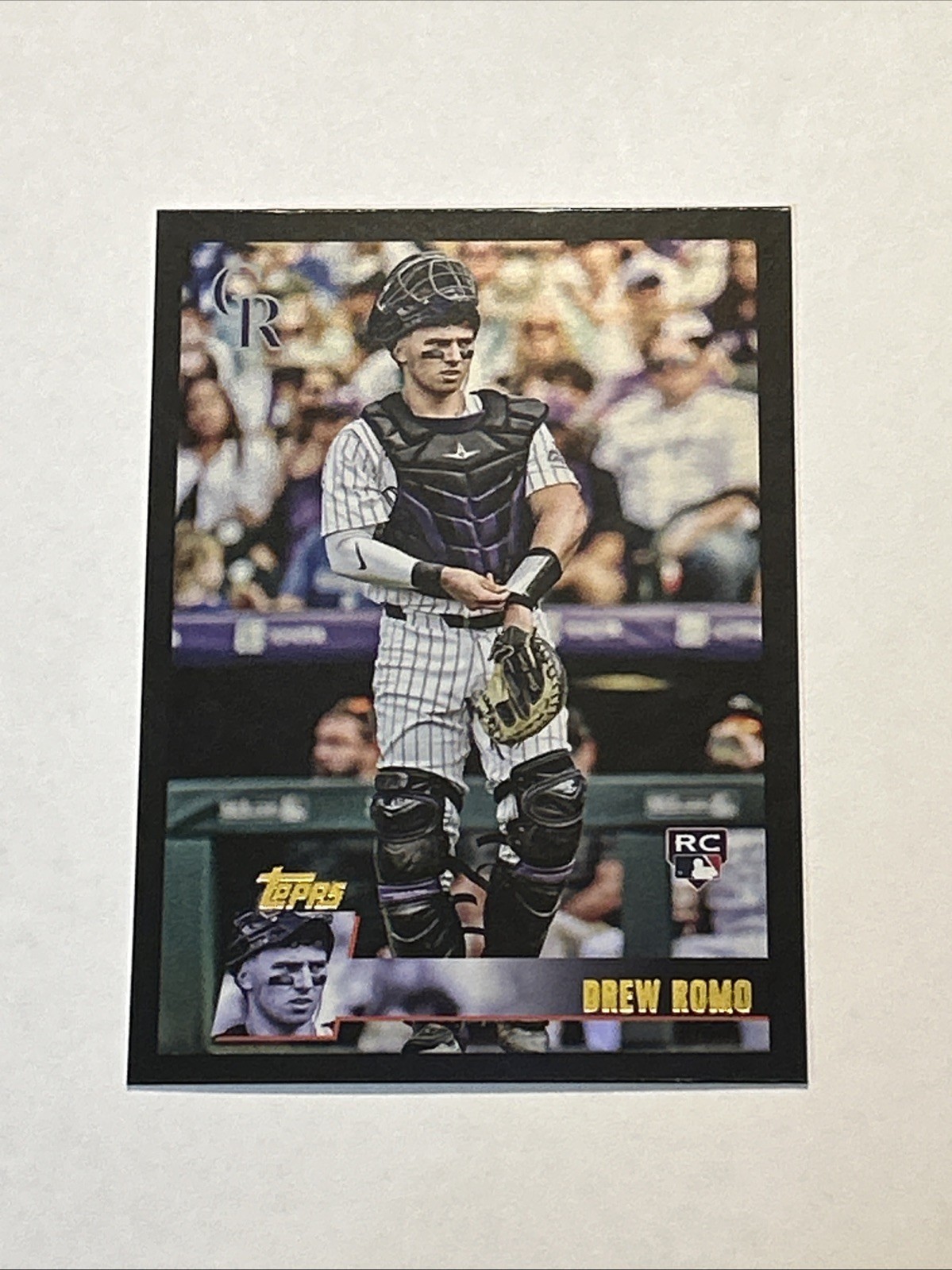 2025 Topps Archives - 1996 Topps Drew Romo #182 Black Foilboard (RC)
