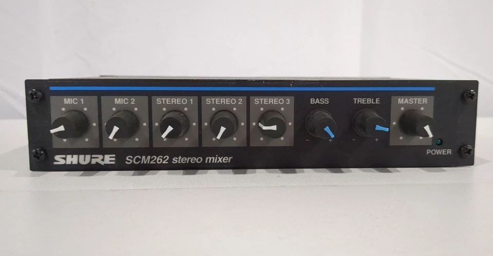 New Shure SCM262 Stereo Microphone Mixer With XLR & RCA Inputs For Commercial - Image 2 of 4