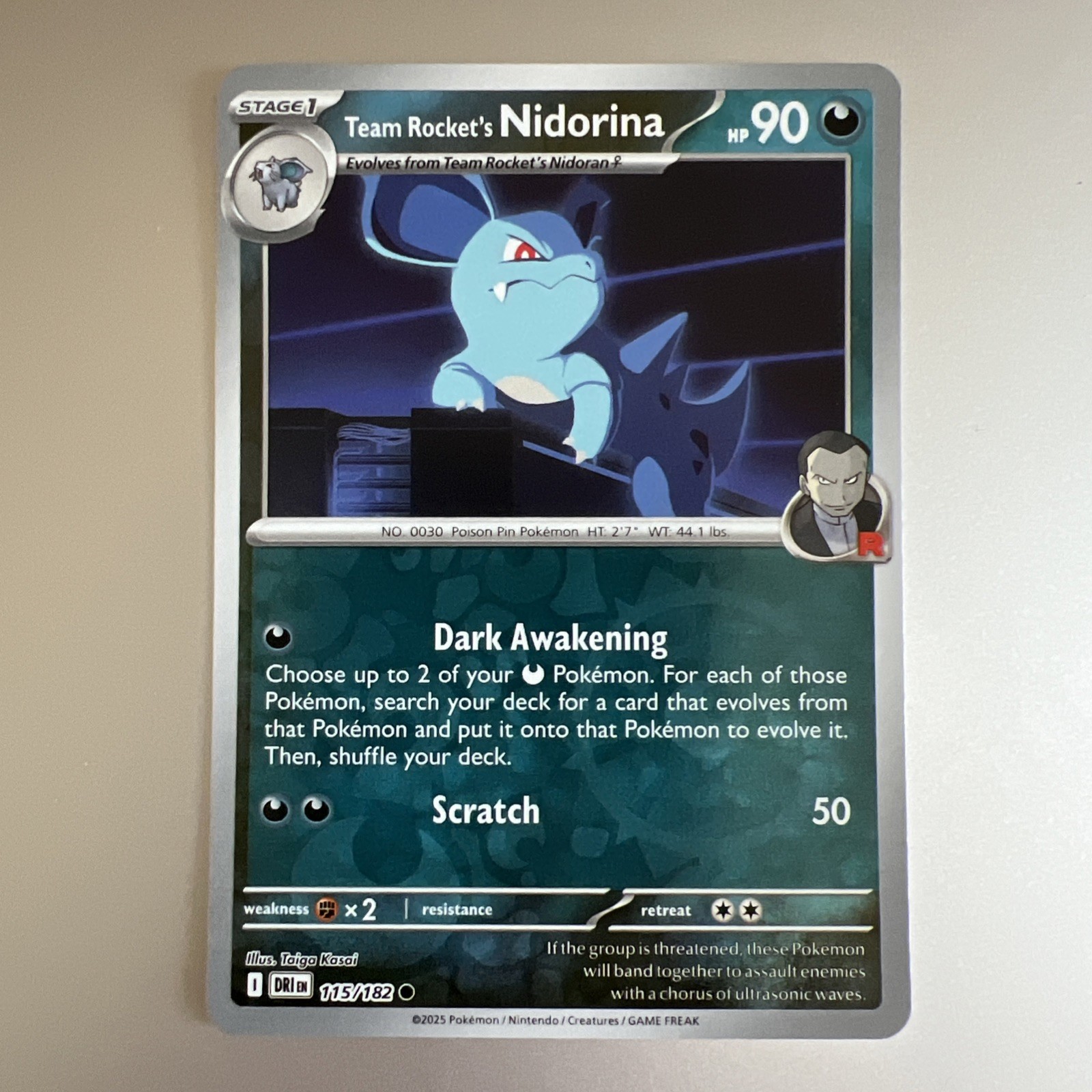 Team Rocket's Nidorina (Reverse Holo) - 115/182 - Destined Rivals -NM/M -Pokemon