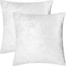 2 Pack 24x24 Pillow Cover Velvet Pillow 24" x 24" Pack of 2 Silver White