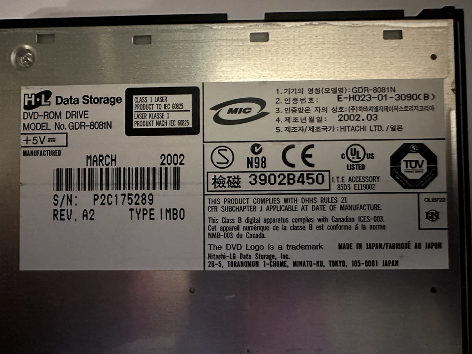 IBM 27L4354 DVD-ROM DRIVE GDR8081N HL DATA STORAGE - Image 3 of 4