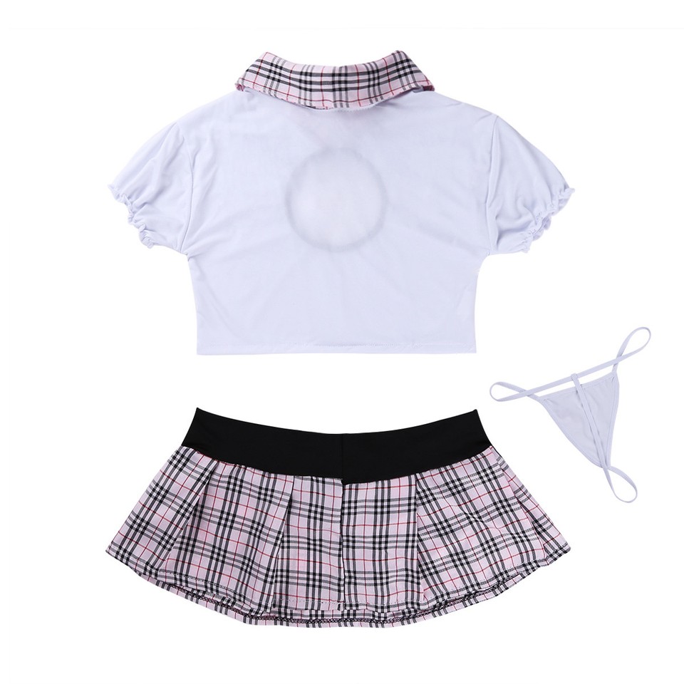 Heartbeat Print Crop Top and Plaid Mini Skirt Set